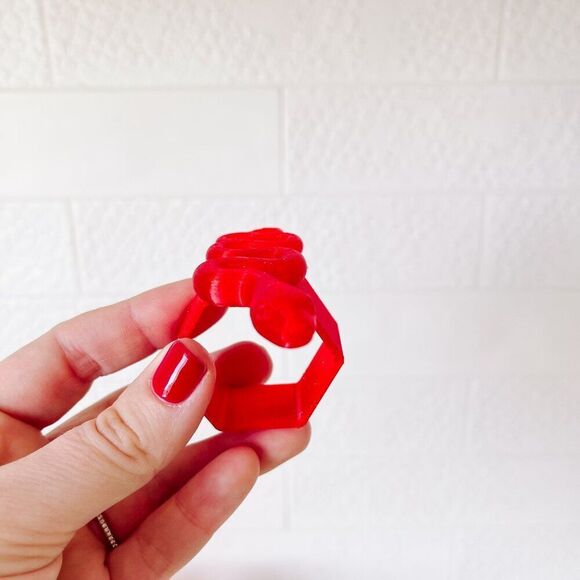 Year of the Snake - Napkin Rings – Red Glitter - Handmade Event Party Planner - Picture 11 of 15